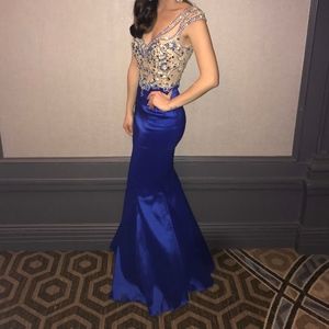 Royal Blue Beaded Mermaid Prom/Pageant/Homecoming